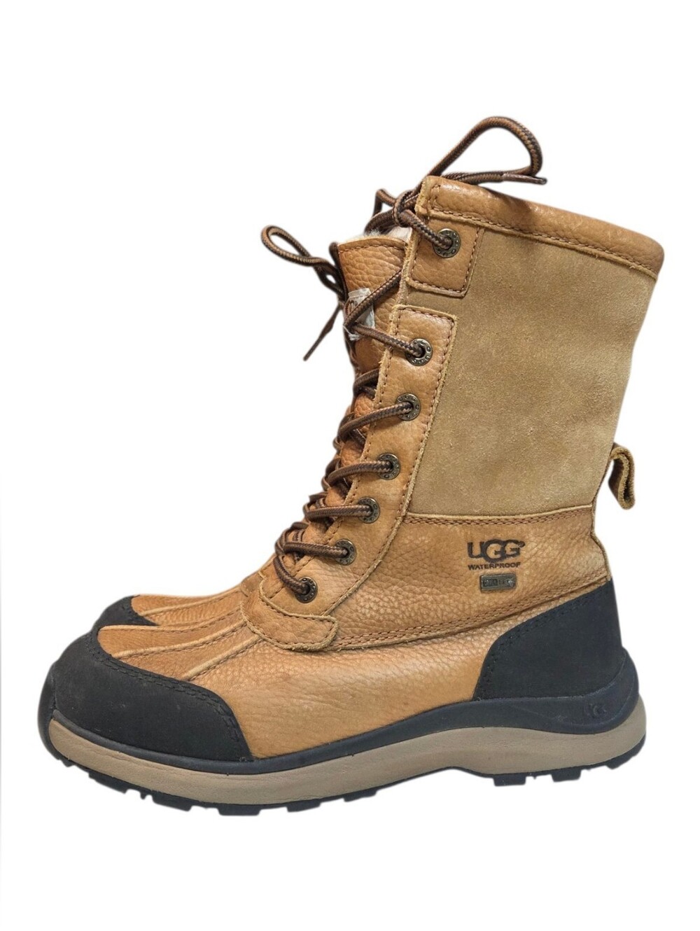UGG Women’s Adirondack Waterproof Shearling Lined Brown Snow Boots Size 6.5